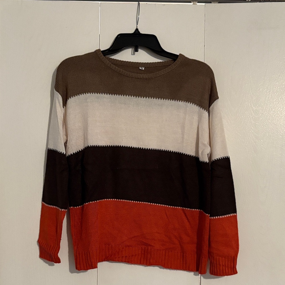 Striped Brown and Orange Sweater